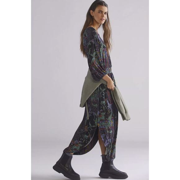 NWT Anthropologie Dolman-Sleeve Paisley Maxi Dress - Medium - Picture 1 of 6